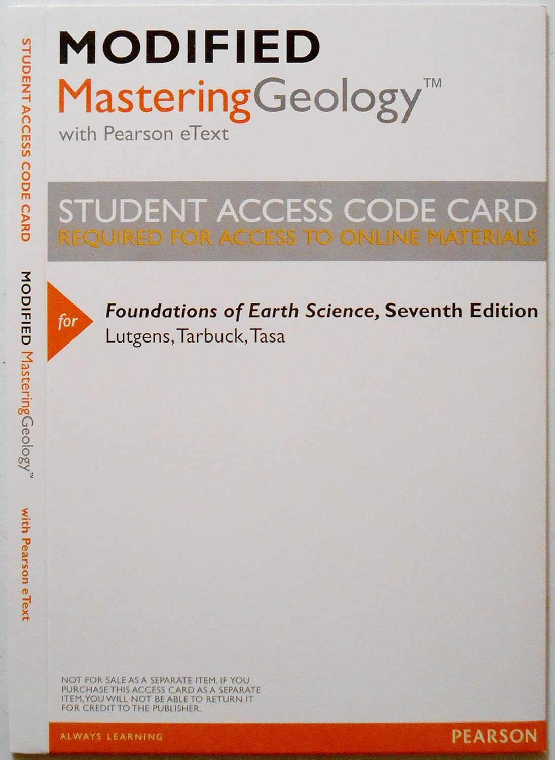 Buy Modified Mastering Geology with Pearson eText ValuePack Access