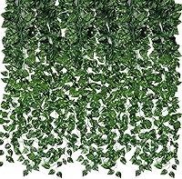 CEWOR 24 Pack Artificial Ivy Vines 168ft Fake Greenery Garland Hanging Leaves for Bedroom Wall Room Decor Wedding Party