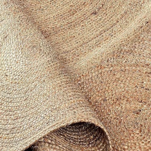 Miniatura 6 de ARTS OF JAIPUR Collection - Alfombra rectangular de 4 x 6 pies, hecha a mano, de yute natural, alfombra trenzada a mano para sala de estar,