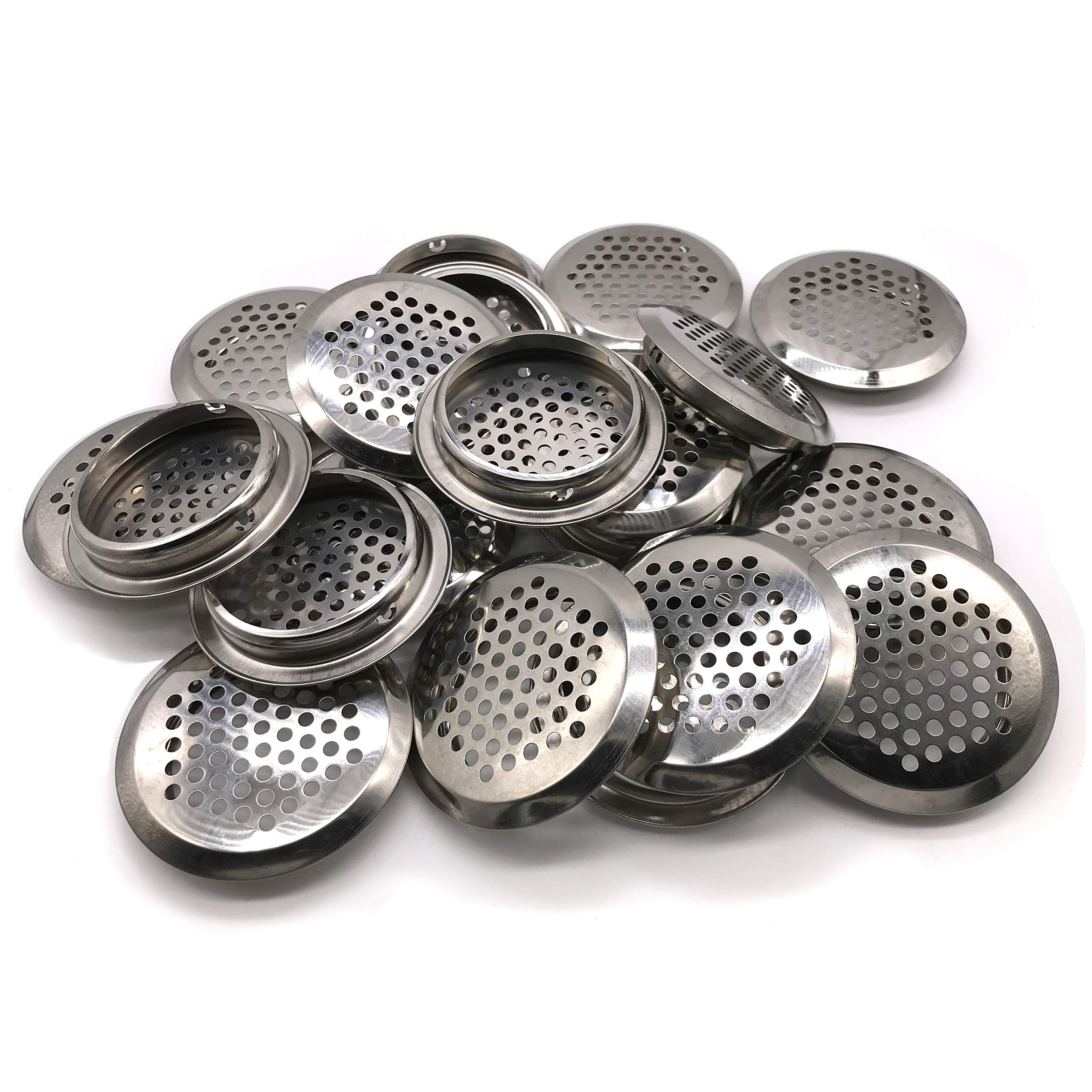 20Pcs Air Vents 53mm Circular Soffit Vent Stainless Steel Round Vent Mesh Hole Louver for Kitchen Bathroom Cabinet Wardrobe — image 1