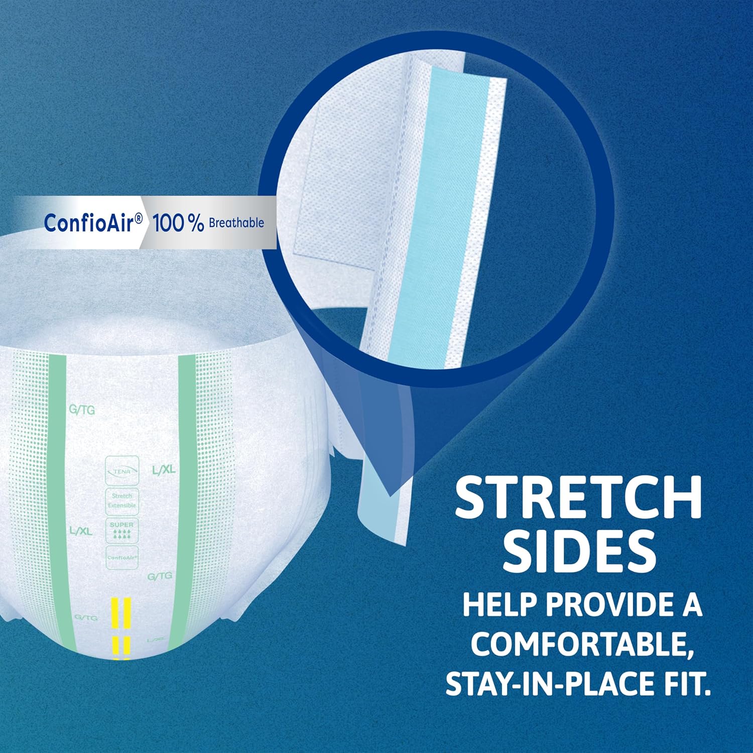 Tena ProSkin Unisex Stretch Plus Briefs, Adult Diapers with Tabs, Maximum Absorbency, Incontinence and Bladder leaks Control, 3XLarge, 32 Count
