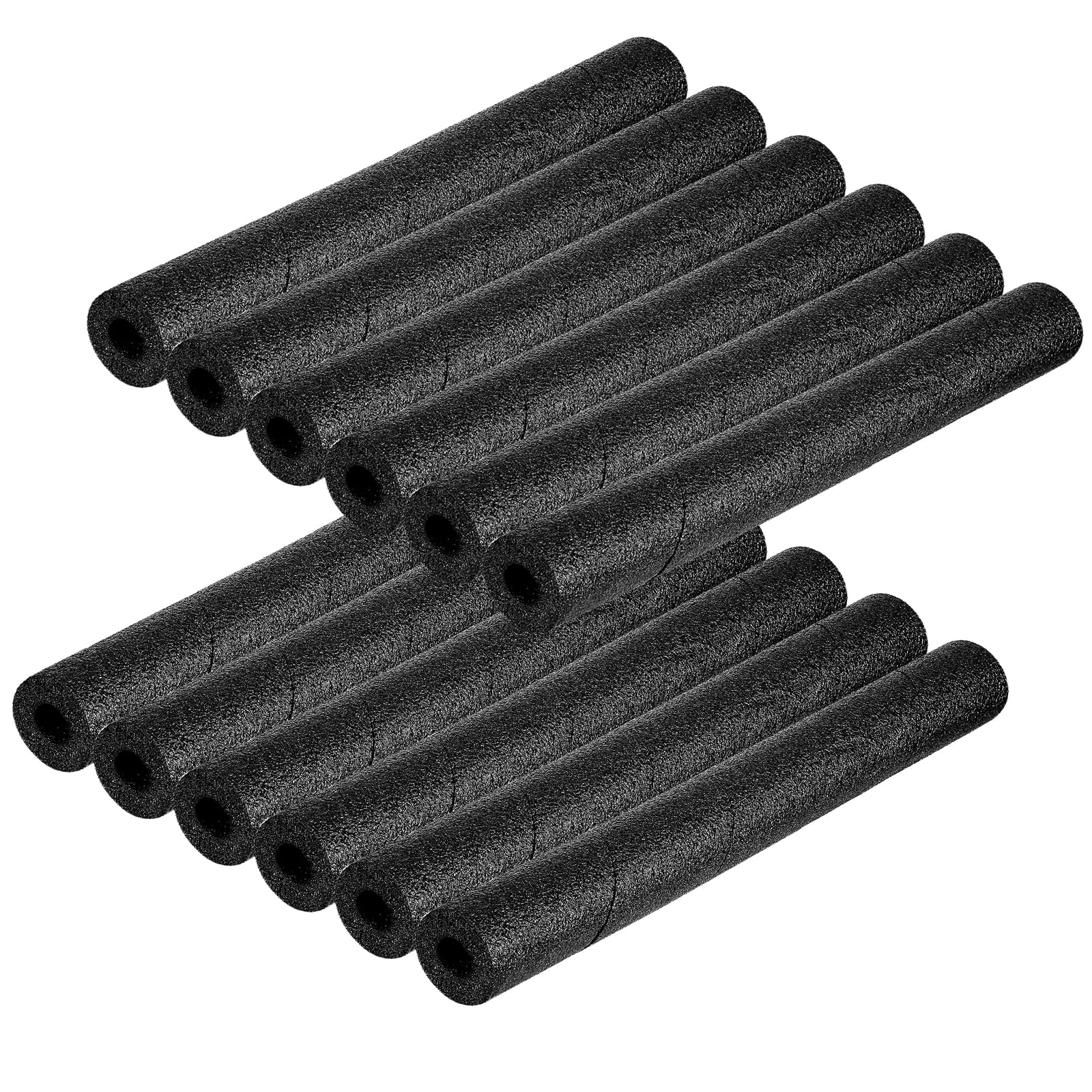 12pcs Black Insulating Foam Pipe Covers - Freeze Protection & Heat Preservation for Outdoor Water Pipes, 0.78" ID x 15.7" L, Insulation Foam Tube for Swimming Pool Handle Water Pip