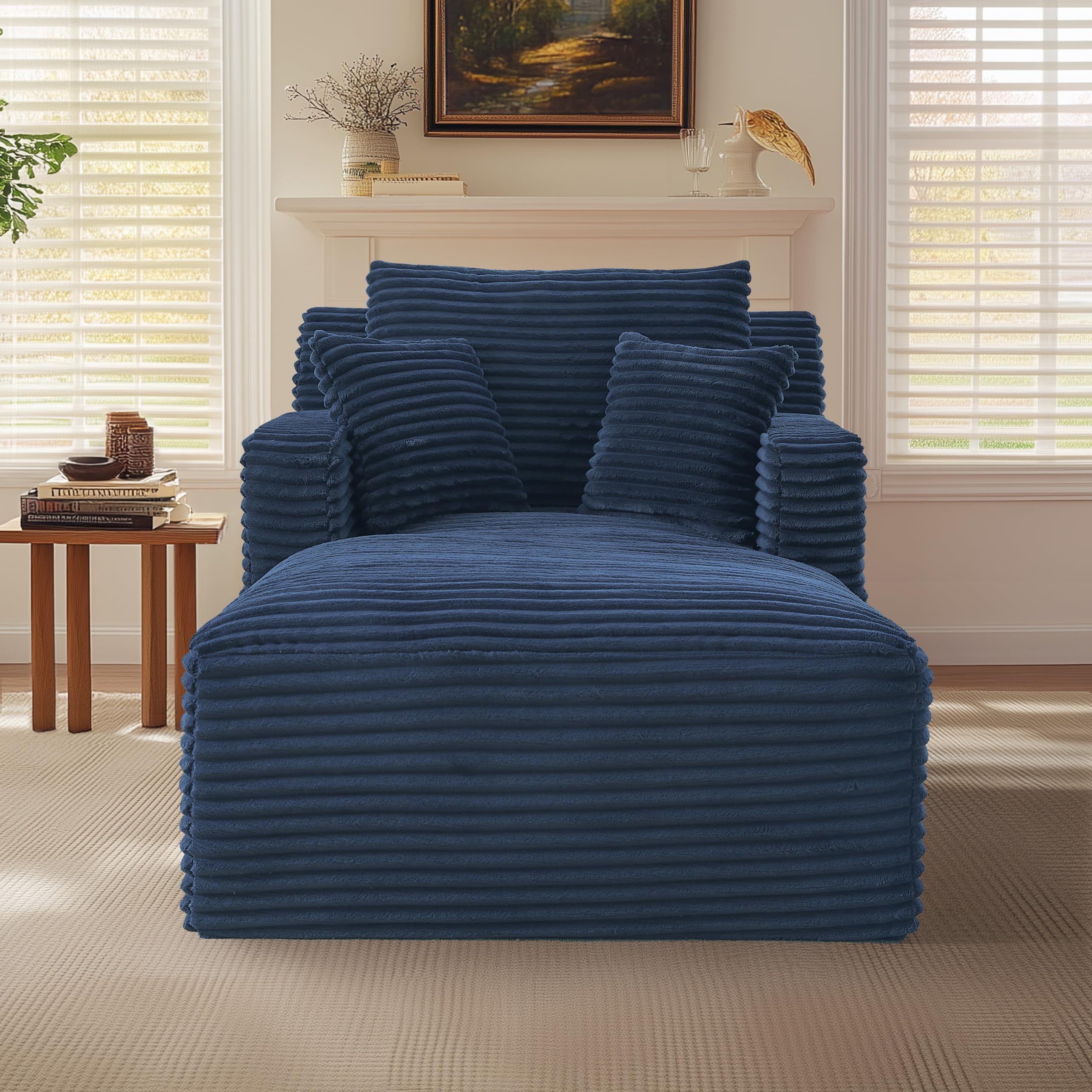Sofa Bed with 2 Cushions – Small Couch with Spring Padding, Chaise Lounge Ultra-Soft, Compressed Sofa No Assembly Required for Guest Room & Small Rooms, 100 * 166 * 72/82cm (Blue)