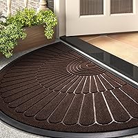 Vista 18 de tchdio Tapete para puerta de entrada al aire libre e interior, semicircular, de goma duradera, antideslizante, para entrada exterior, entrada