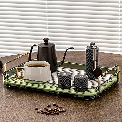 Miniatura 2 de Accesorios de barra de café, organizadores de estación, almacenamiento de gran capacidad con tabla de drenaje, bandeja de whisky, soporte para taza