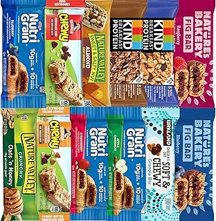 Granola Bars Variety Pack 32 Count Healthy Granola Bars Bulk Variety Snack Box – Office Snacks & Healthy Breakfast Bars for Adults and Kids – Grab and Go Assorted Flavors