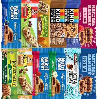 Granola Bars Variety Pack 32 Count Healthy Granola Bars Bulk Variety Snack Box Office Snacks & Healthy Breakfast Bars for Adults and Kids Grab and Go Assorted Flavors