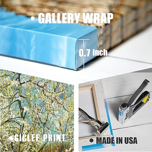 Miniatura 1413 de A&T ARTWORK The Starry Night de Vincent Van Gogh. Tamaño del marco: 36 x 30 pulgadas, tamaño de la imagen: 30 x 24 pulgadas, reproducciones clásicas