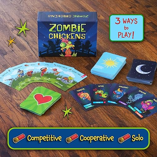 Miniatura 2 de Zombie Chickens - Fun Family Card Games for Adults, Teens & Kids - Survival Zombie Game, 3 Ways to Play: Competitive, Cooperative & Solo (1-4