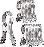 Vista 10 de WEBI, ganchos con forma de pinzas para ropa, para colgar fotos o toalla, Plateado