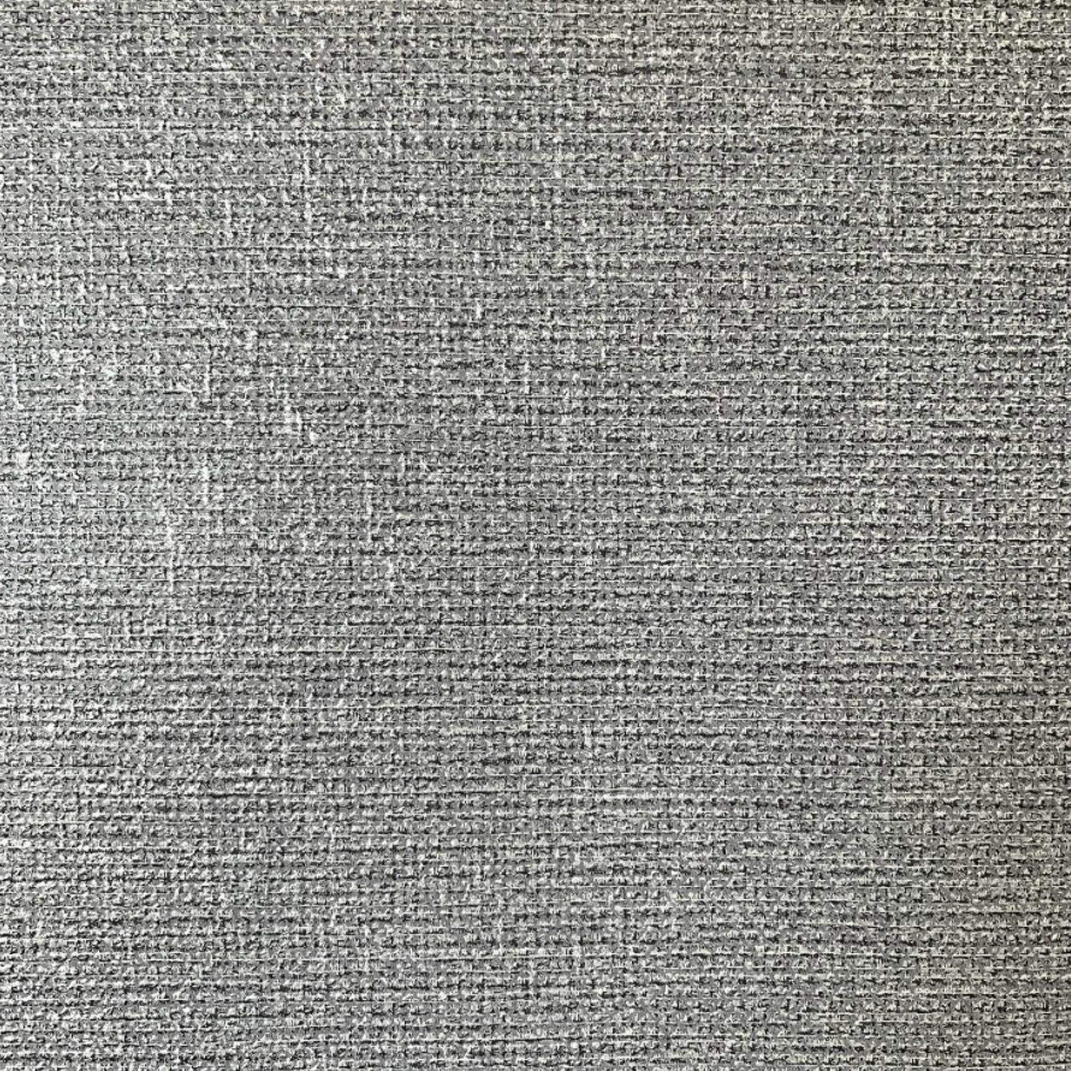 Yöl Gunmetal Calico Plain Wallpaper Hessian Style Charcoal Grey Textured Vinyl Embossed