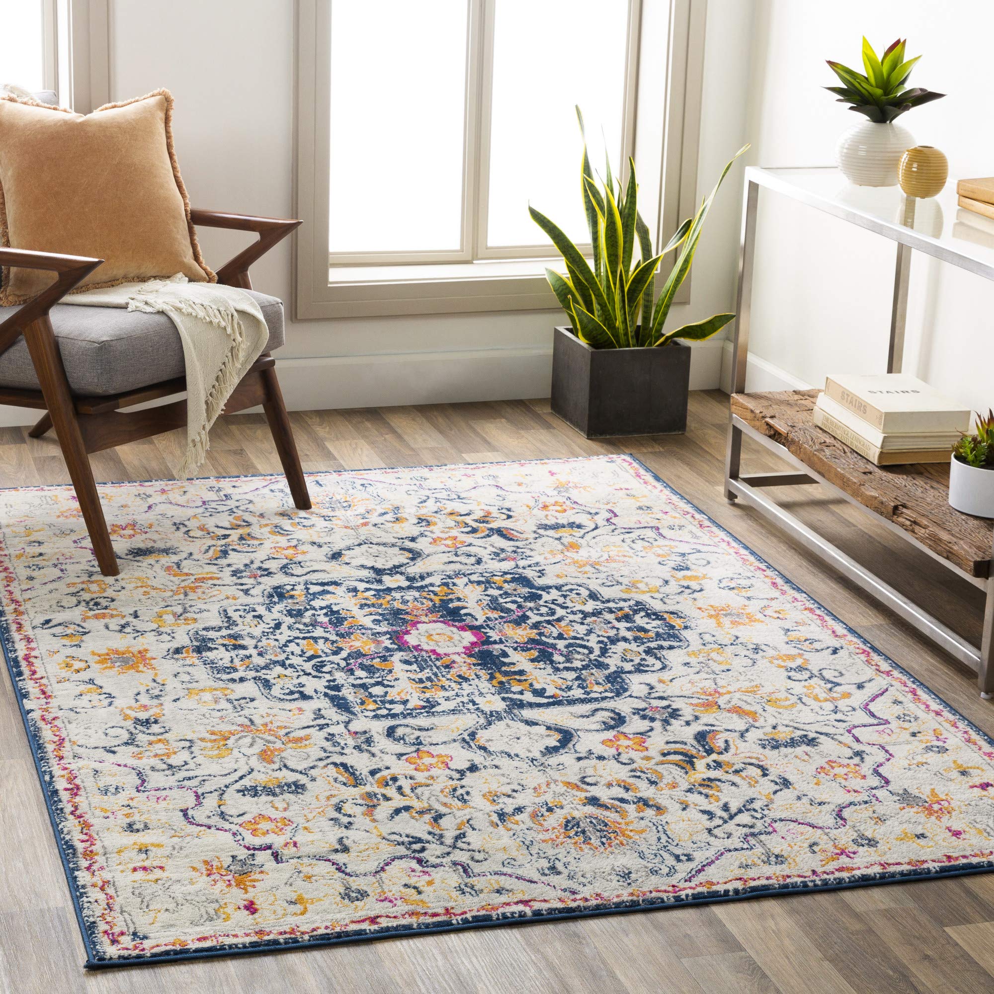 Photo 1 of *USED* Artistic Weavers Carldale Navy/Beige Area Rug Navy/Beige 5 ft 3 in x 7 ft 1 in