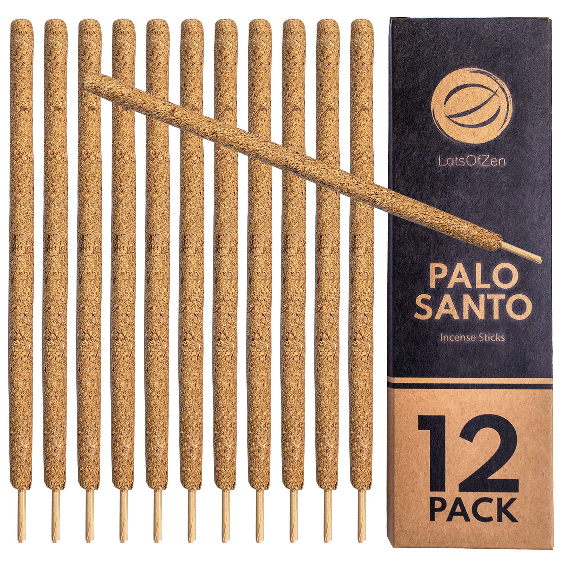 Palo Santo Incense Sticks (12 Pack) — Natural Incense Kit for Bad Energy Cleansing — Long Burning Incense Sticks Handmade in Peru, Smudge Kit Palo Santo Resin Incense Sticks Large