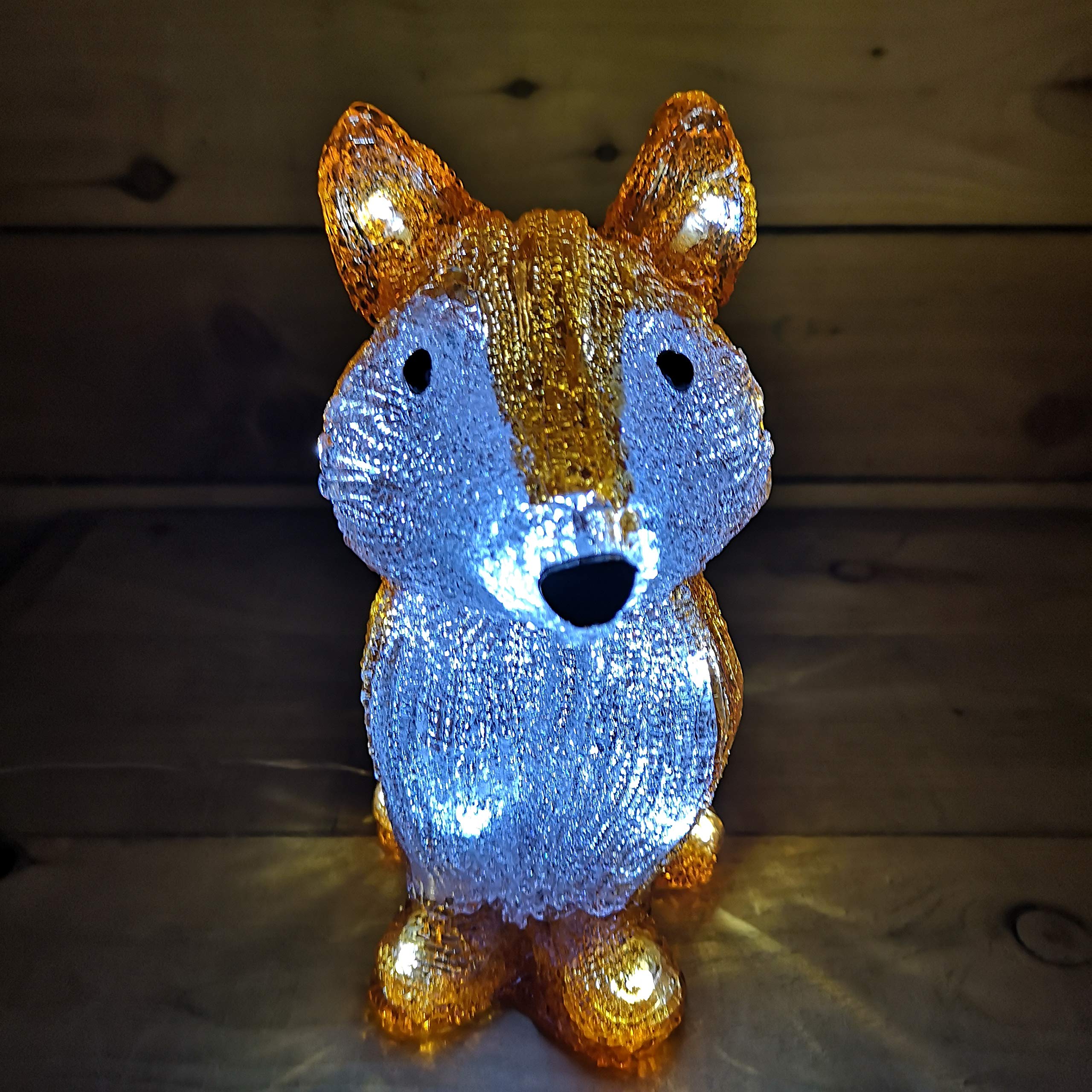 Snowtime 28Cm Acrylic Sitting Fox With 30 Ice White Led's from B&Q