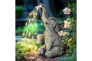 GIGALUMI Elephant Statue Solar Garden Decor: Perfect Mother's Day Gift