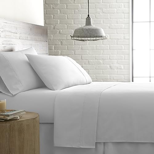 Southshore Fine Living, Inc. Juego de sábanas de algodón preencogido de 300 hilos, bolsillo extra profundo de 22 pulgadas, fibra larga, percal de