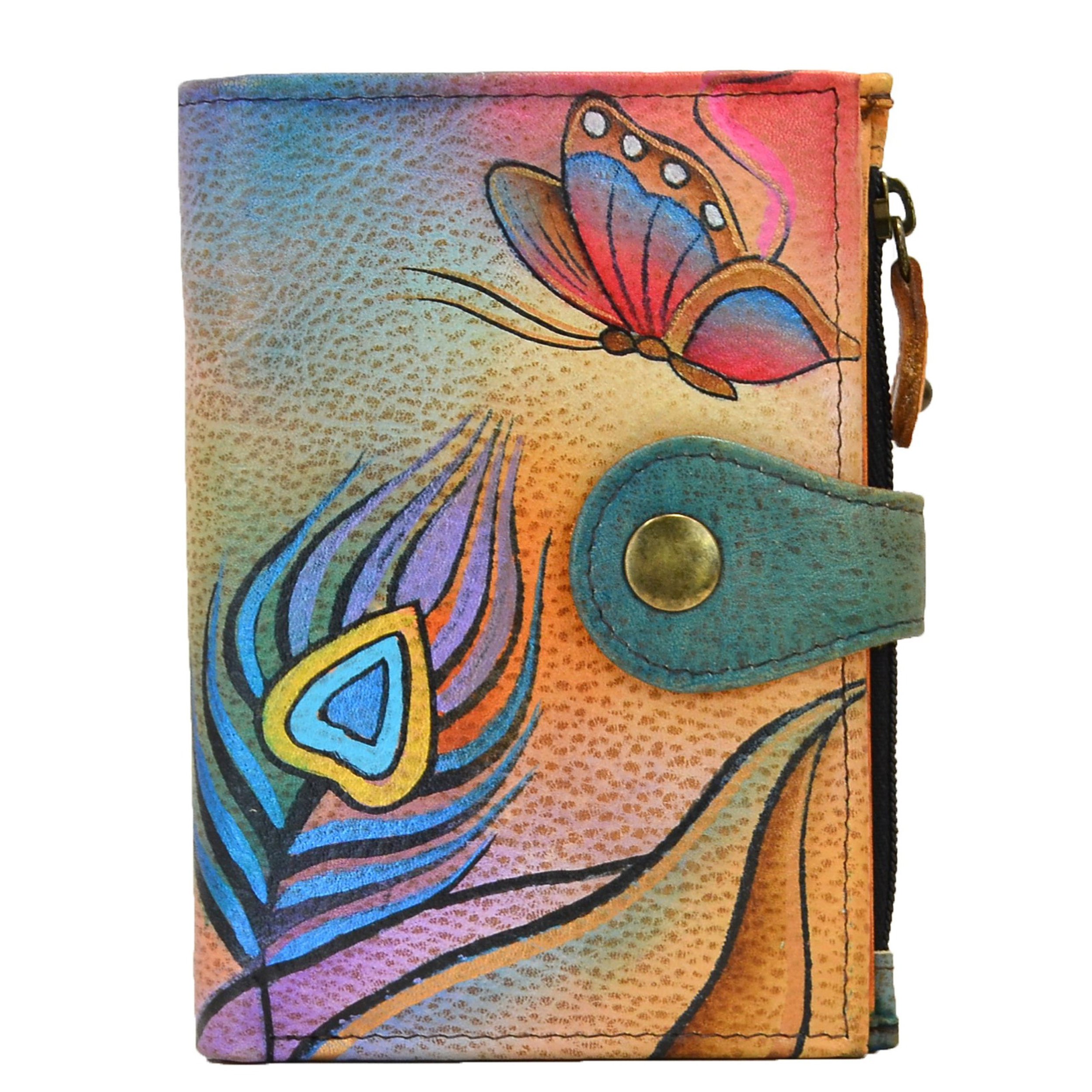 Anna by Anuschka Women's Hand Painted Genuine Leather Ladies Wallet