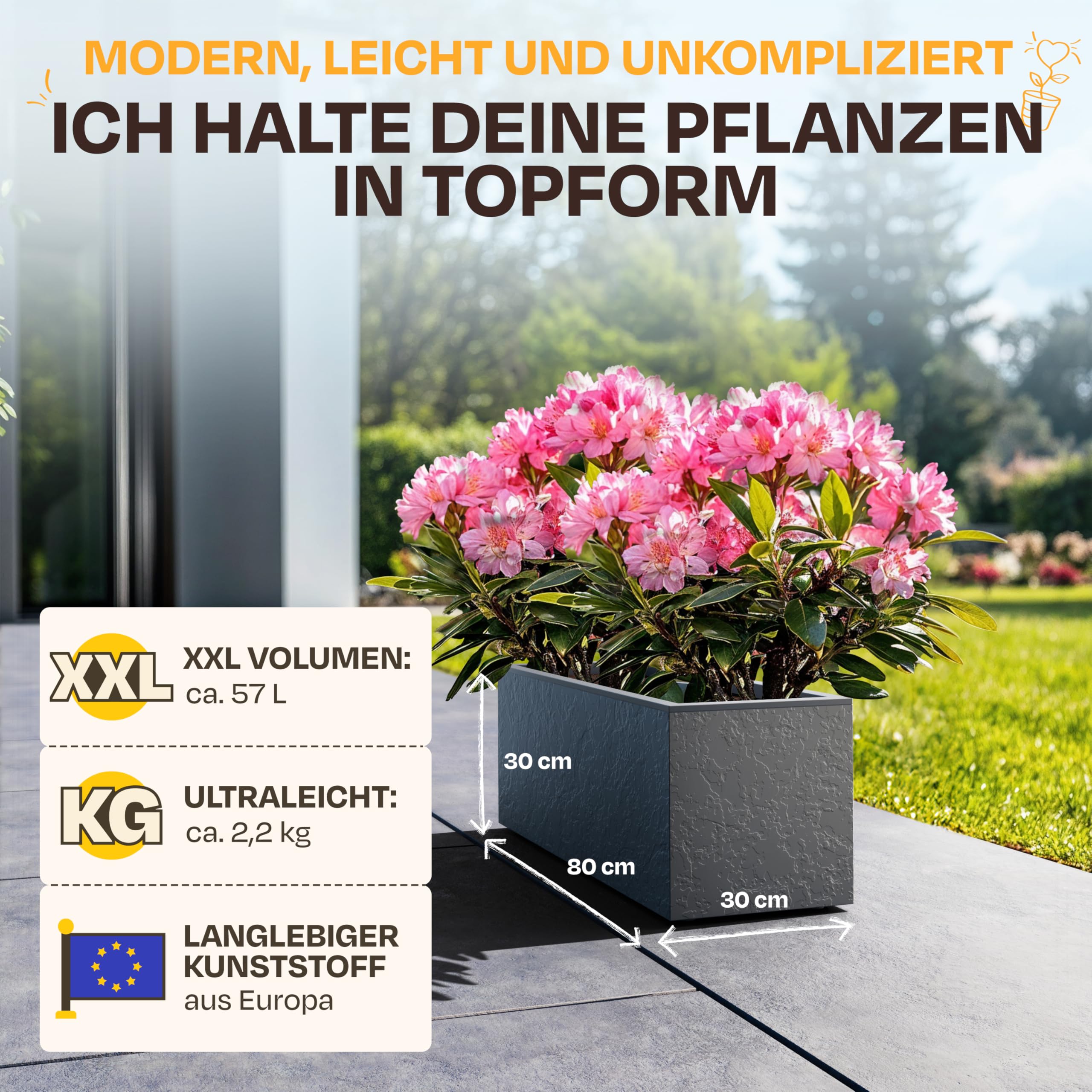 Jardinières Recyclées Kigima Jardinières Auto-arrosage 4 Pièces - Plastique Recyclé 30cm Beige Jardinière Auto-arrosage