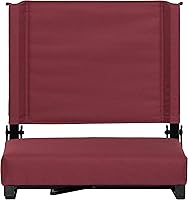 Vista 5 de EMMA + OLIVER Juego de 2 500 lb. Silla ligera de estadio con asiento ultra acolchado, color granate