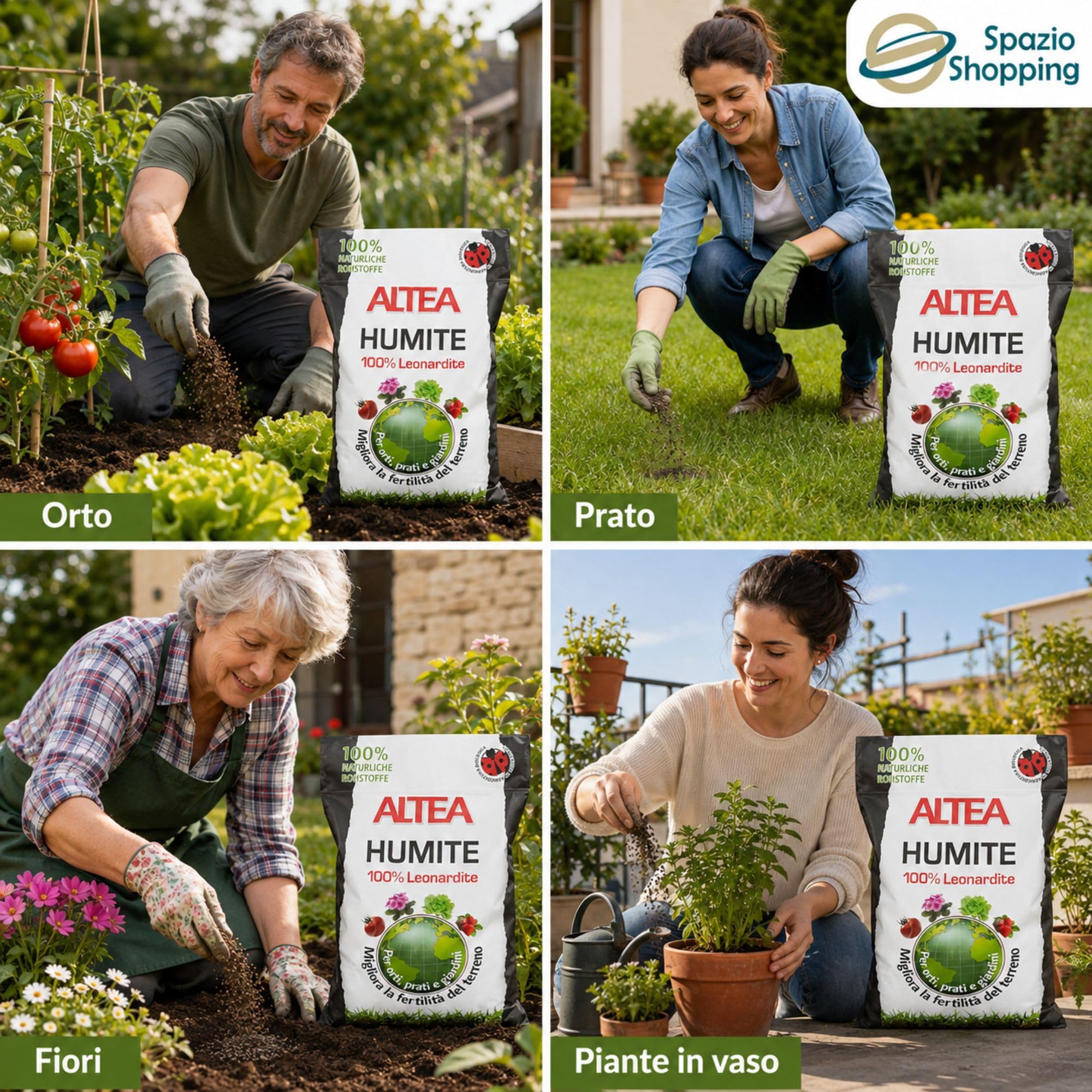 Altea Humite - Leonardita 100% para césped, huerto y jardín, mejora la fertilidad del suelo, ácido húmico y ácido fúlvico, saco de 5 kg (2) | Fertilizante para huerto, césped y jardín, mejora la fertilidad del suelo, 68% de materia orgánica, con ácidos hú