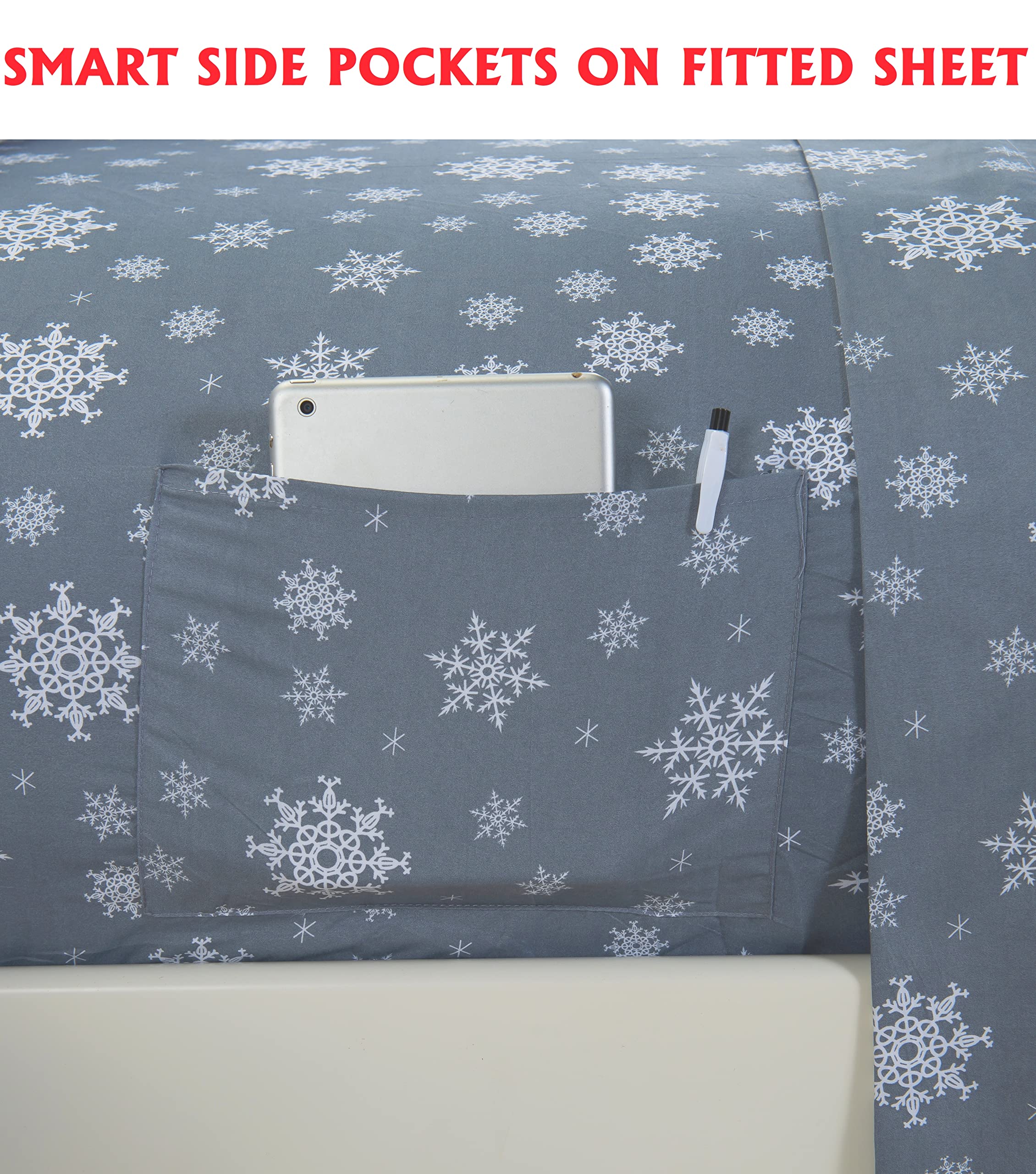 Elegant Comfort Luxury Soft Bed Sheets Holiday Pattern 1500 Premium Hotel Quality Microfiber - Image 3