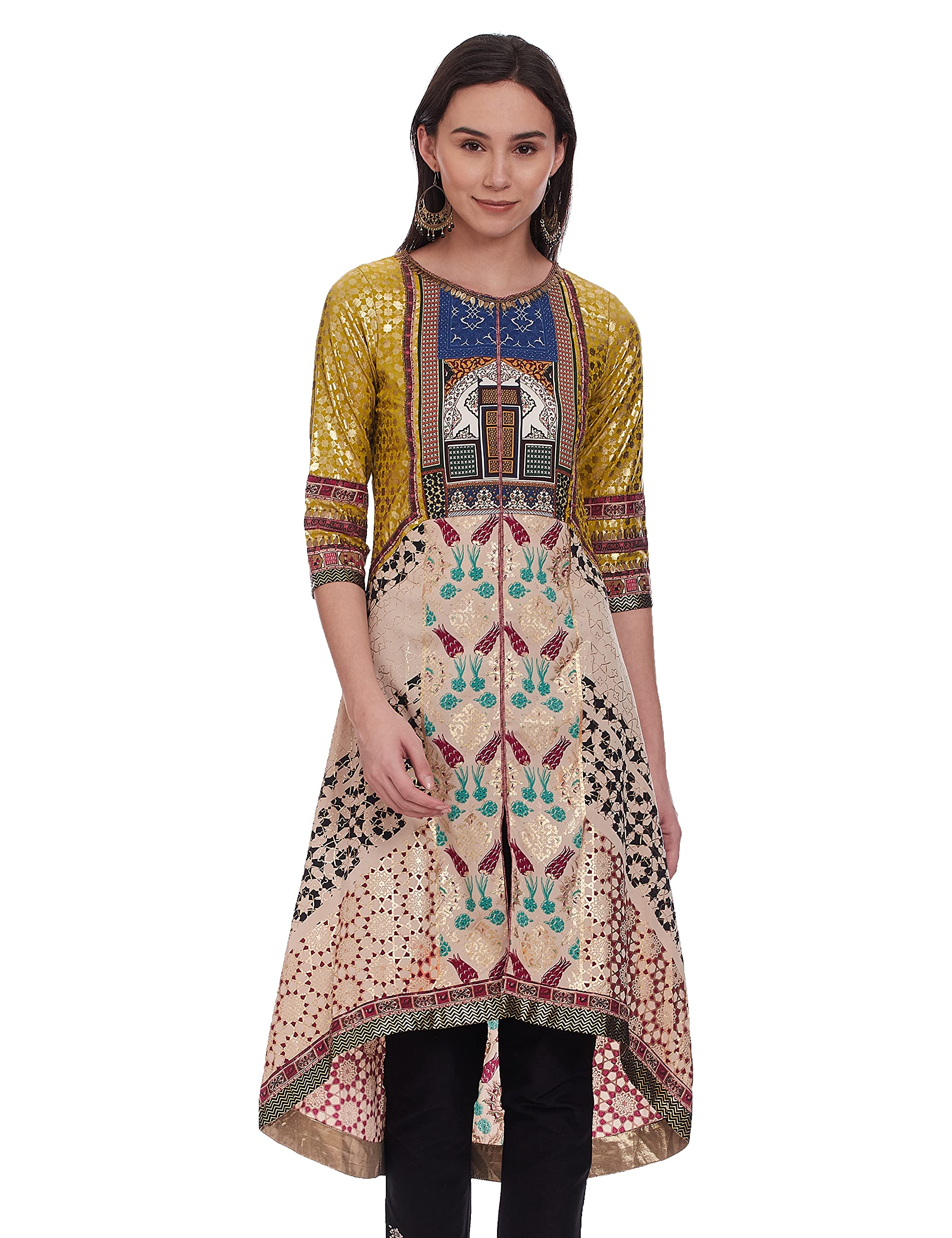 Women's Crepe Regular Fit Asymmetrical Hemline Kurta