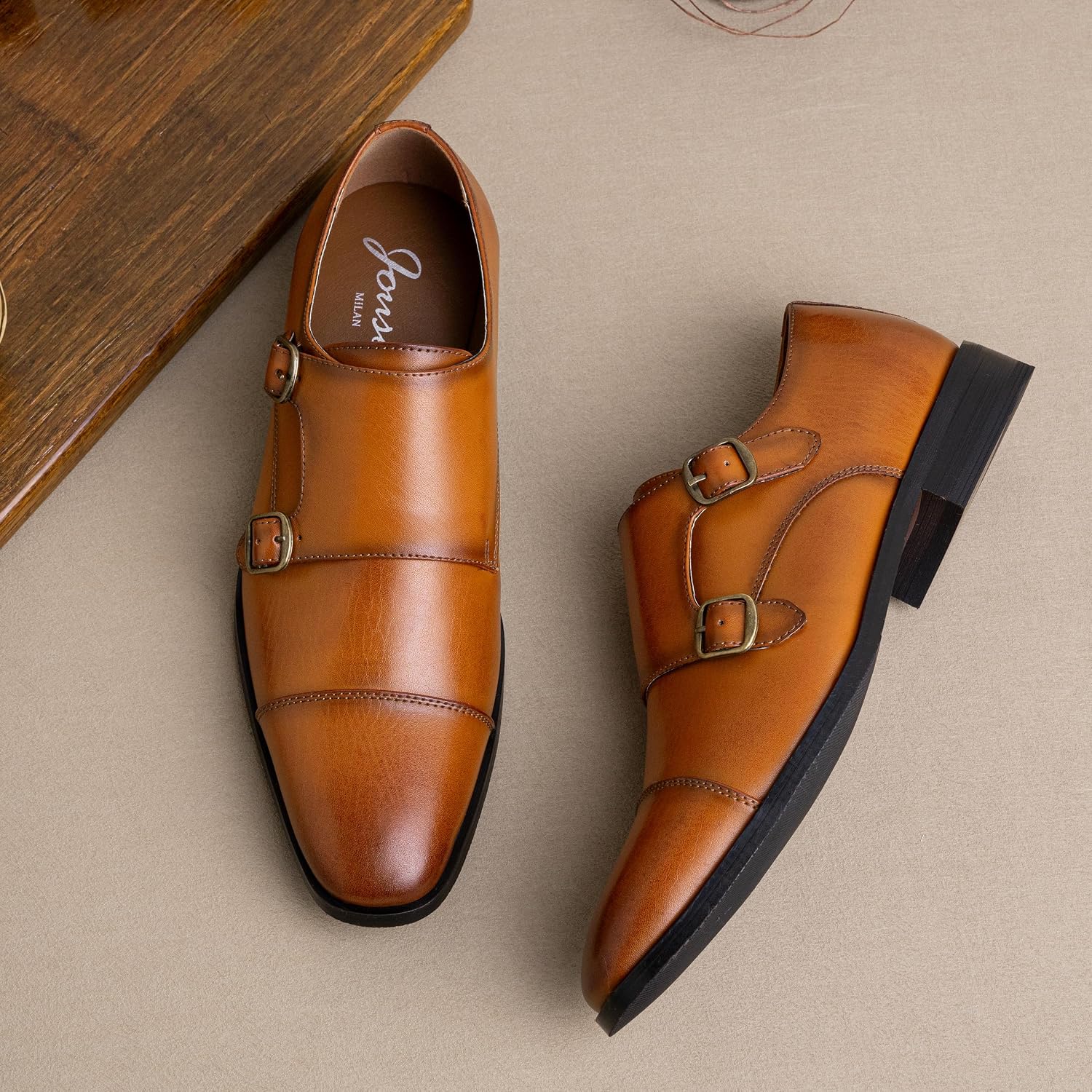 Jousen Dress Shoes for Men Monk Strap Loafers for Men image 5