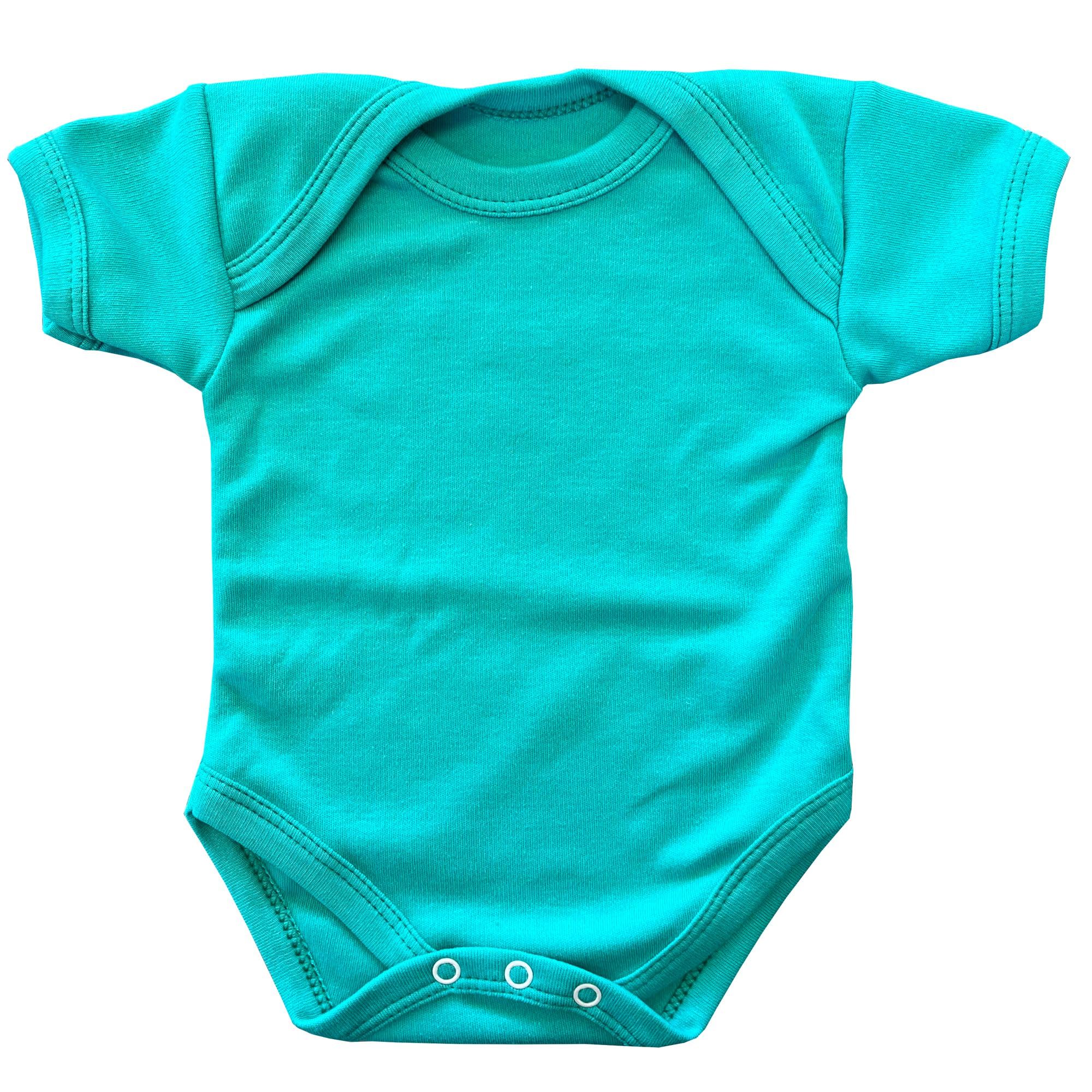 Babyprem Green 1 'One' Plain Coloured Baby Bodysuit/Vest Newborn -12 Months 0-3