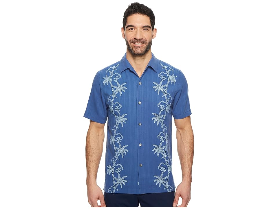 

Tommy Bahama Wandering Palms Camp Shirt (Dockside Blue) Men's Clothing