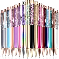 Vista 8 de HESTYA - 16 piezas de bolígrafos de glitter con cristales brillantes, bolígrafos de arena líquida dinámica y repuestos, tinta negra metálica