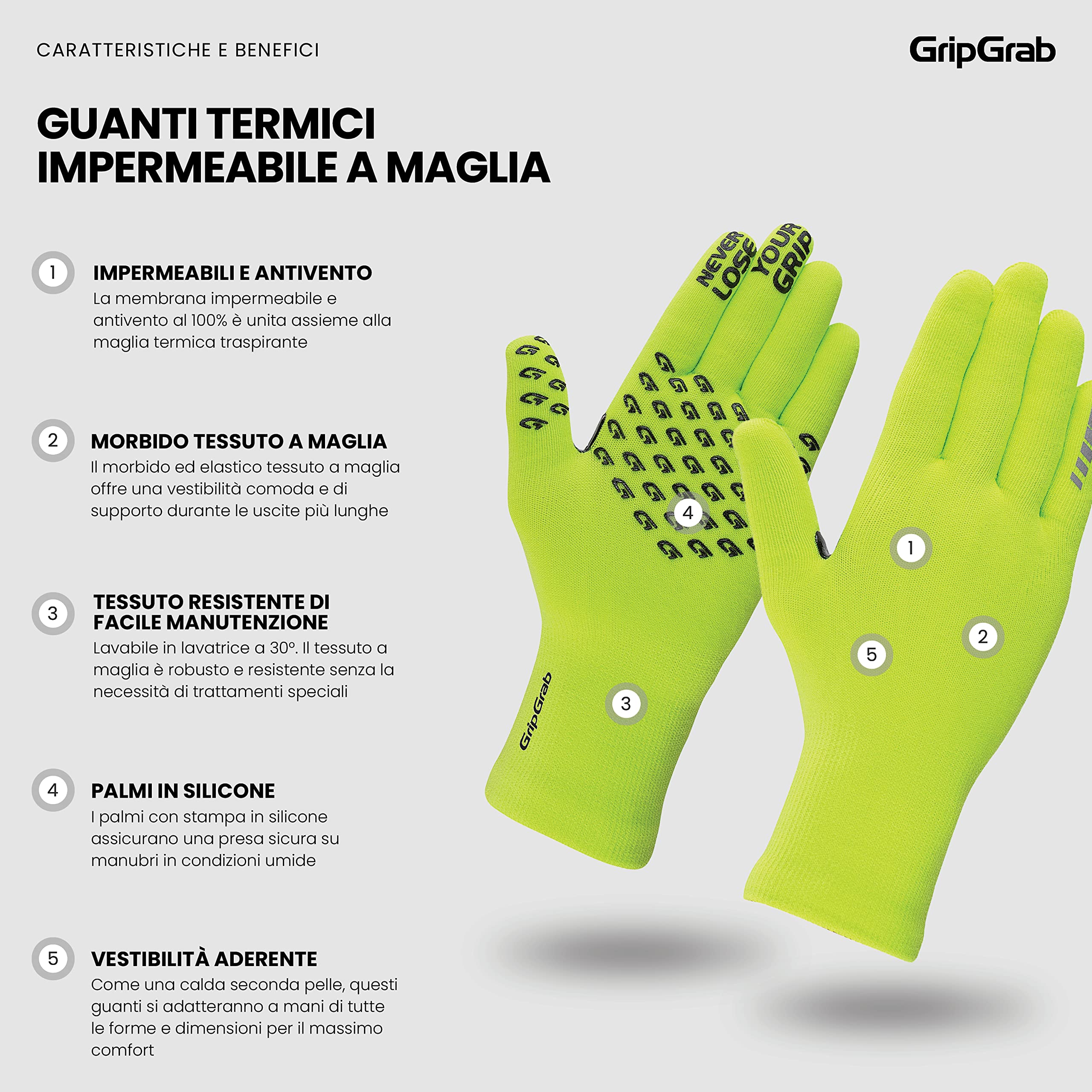 GripGrab Guanti da Ciclismo Invernali - Guanti da Ciclismo Invernali Unisex Adulto
