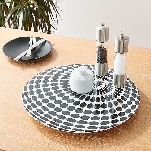 Miniatura 32 de French Bull Lazy Susan - Plato organizador de vajilla redonda de melamina giratoria para cocina, despensa, plato giratorio, servir, 9 pulgadas