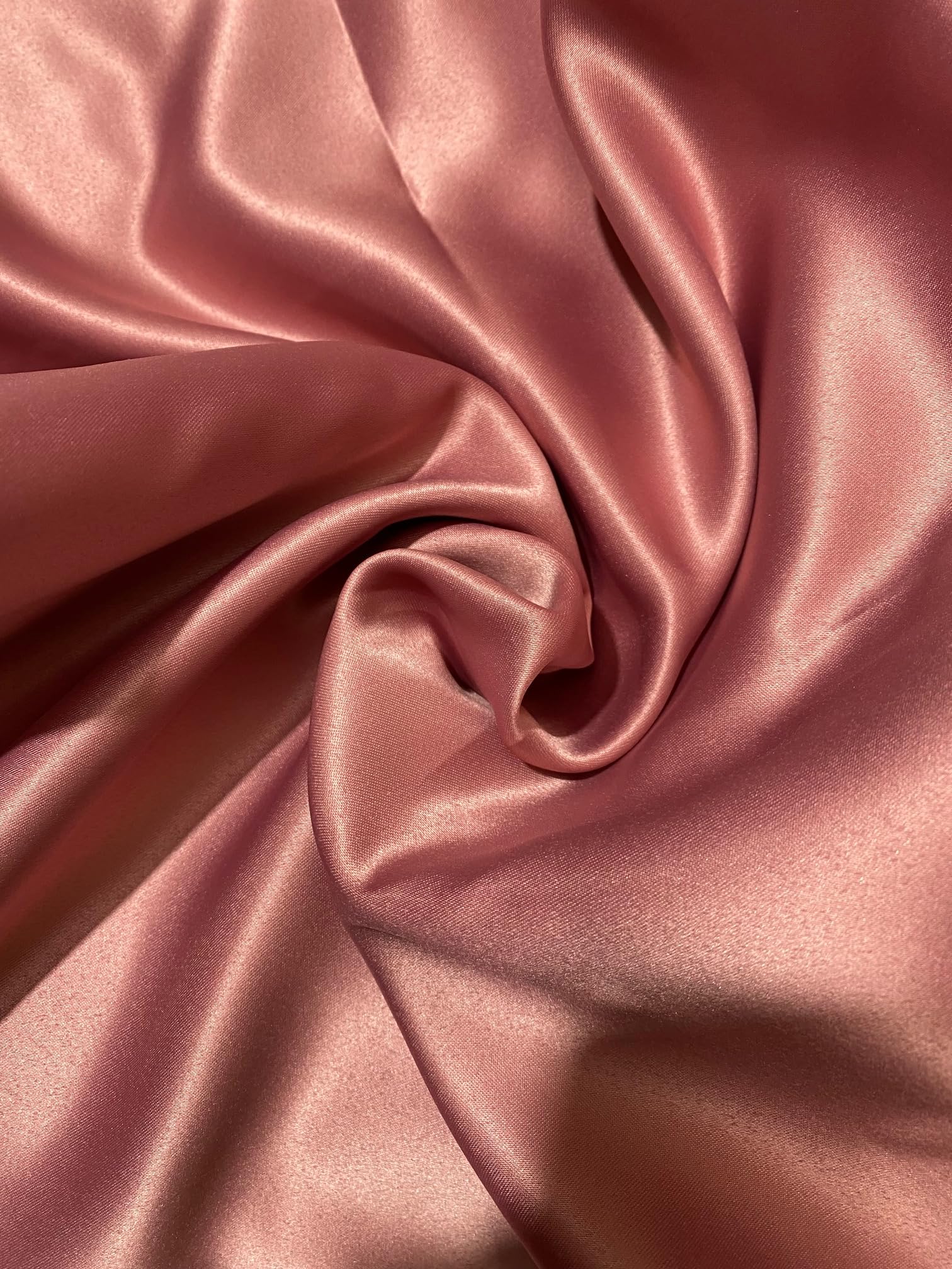 Fancy Textiles Dull Duchess Bridal Satin Dress Making Fabric 60'' Wide… (Dusty Pink, 5 Meter) — image 1