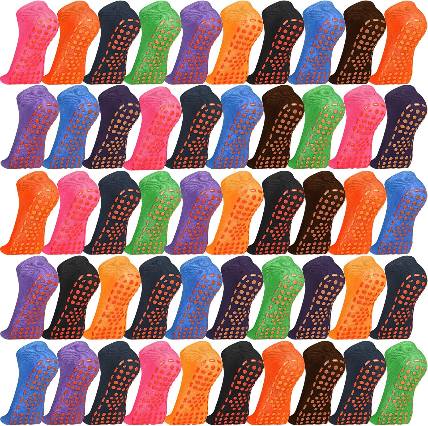 Haysandy 40 Pairs Non Slip Yoga Socks for Women Bulk Pilates with Grips Anti Skid Athletic Grippy Slipper Socks