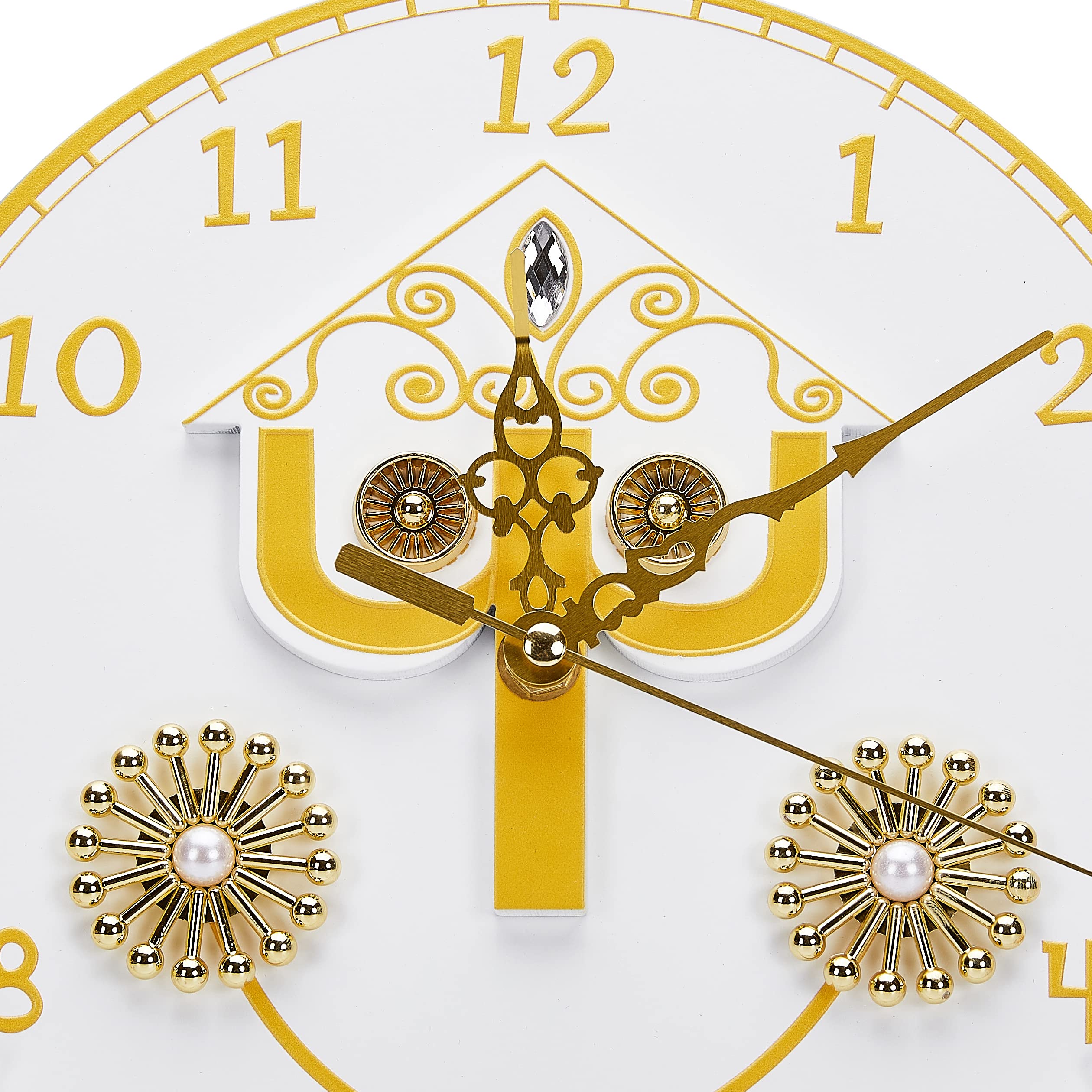 掛時計 装飾的彫刻付き（Small　World）レトロ RHYTHM リズム SmallWorld 電波からくり掛け時計 スモールワールド