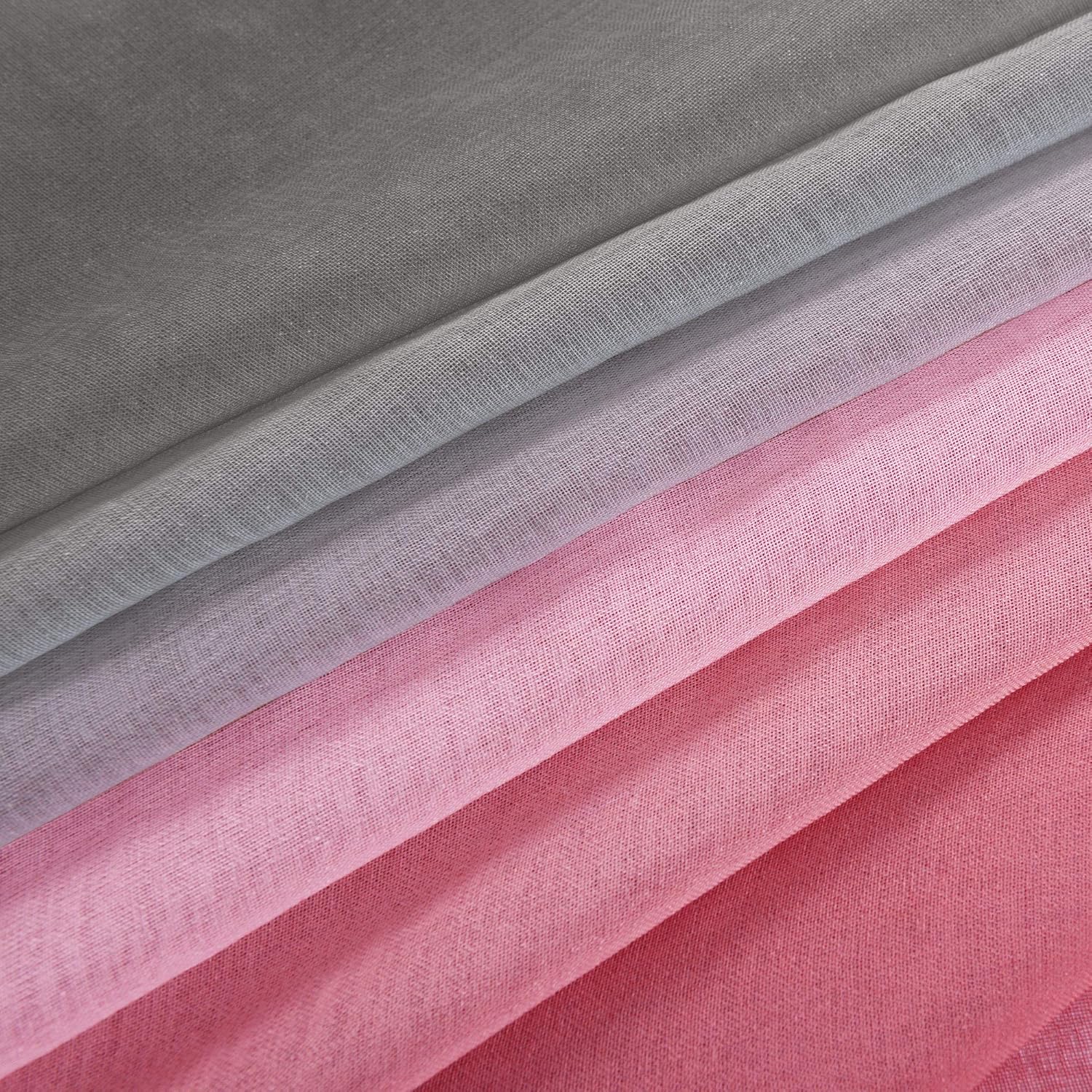 KOUFALL Pink and Grey Curtains for Bedroom Decor Set of 2 Panels Rod Pocket Ombre Window Sheer Curtains for Girls Room Decorations Baby Nursery Living Room 52 x 84 Inches Long Pink Gray
