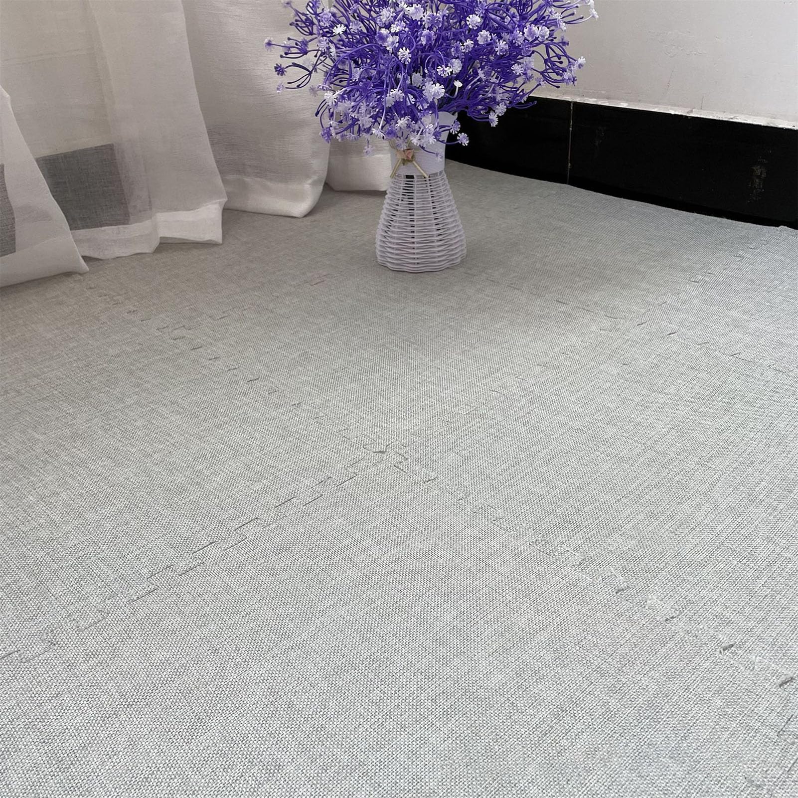 Dalles de sol en mousse emboîtables gris clair 30x30 cm pour enfant