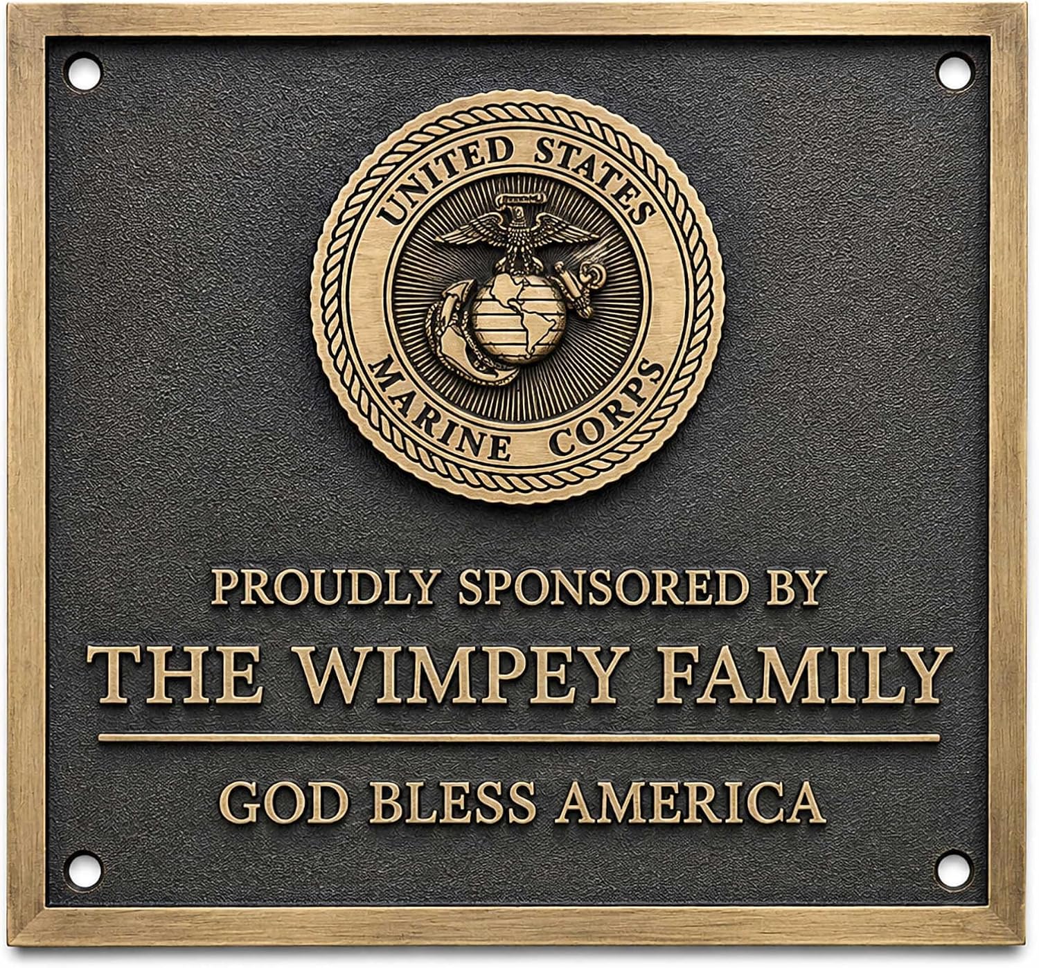 Personalized Bronze Plaque - Donor Recognition Plaque - Engraved Metal Wall Sign with Oil Rubbed finish (8 X 8 INCHES)