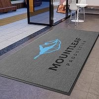 MAOVOT Custom Logo Doormat - Personalized Non-Slip Entryway Rug 50x80cm Indoor Outdoor Welcome Mat