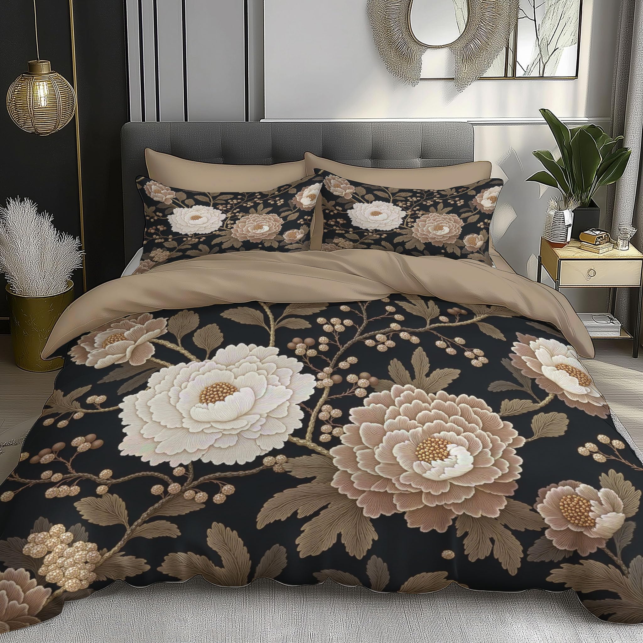 Housse de couette 140x200 anti-plis facile d'entretien parure de lit zippée en microfibre légère