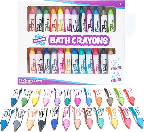 Miniatura 9 de Tub Works Smooth - Crayones de baño de juguete de baño, paquete de 24  Crayones de baño no tóxicos y lavables para niños pequeños y niños  Fórmula