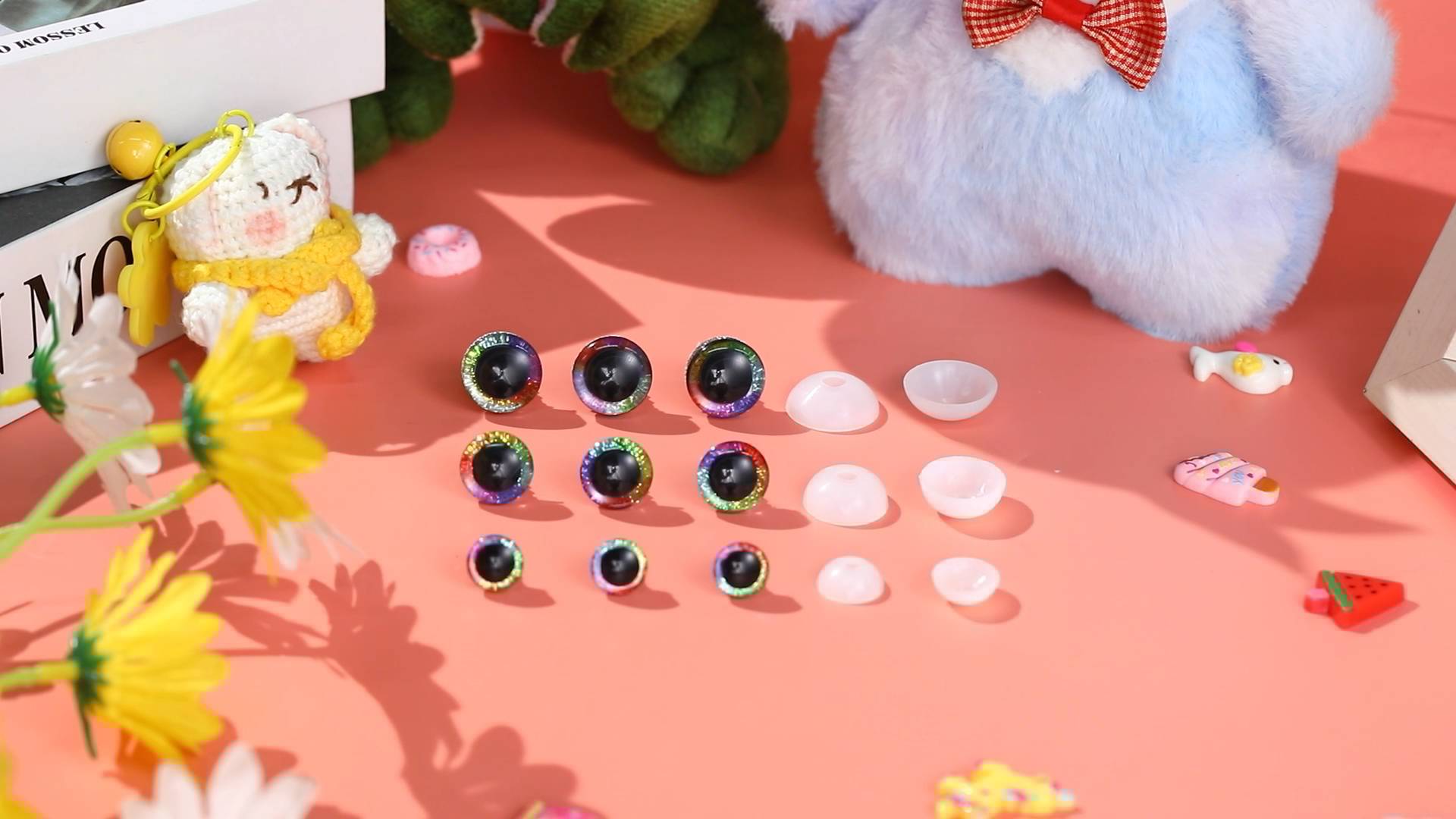 Juego De 20 Ojos De Seguridad Con Purpurina 3D Para Ganchillo Con