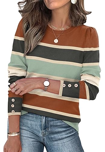 Womens Sweaters Fall Fashion 2025 Long Sleeve Button Cuff Soft