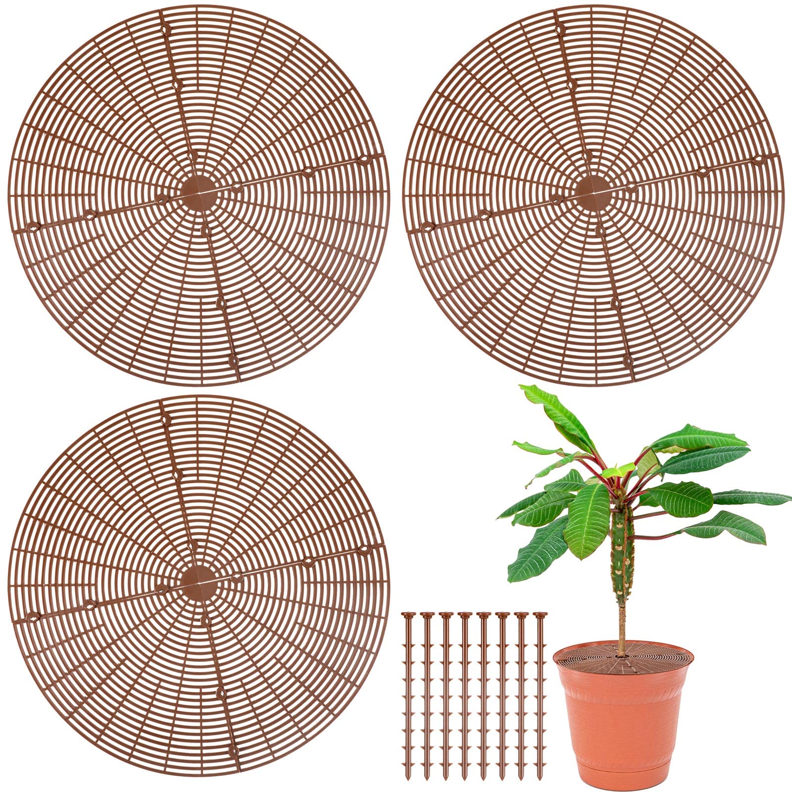 Plants Flower Pot Soil Protectors Cuttable Plant Pot Cover With Nails For Home Garden Plants Use