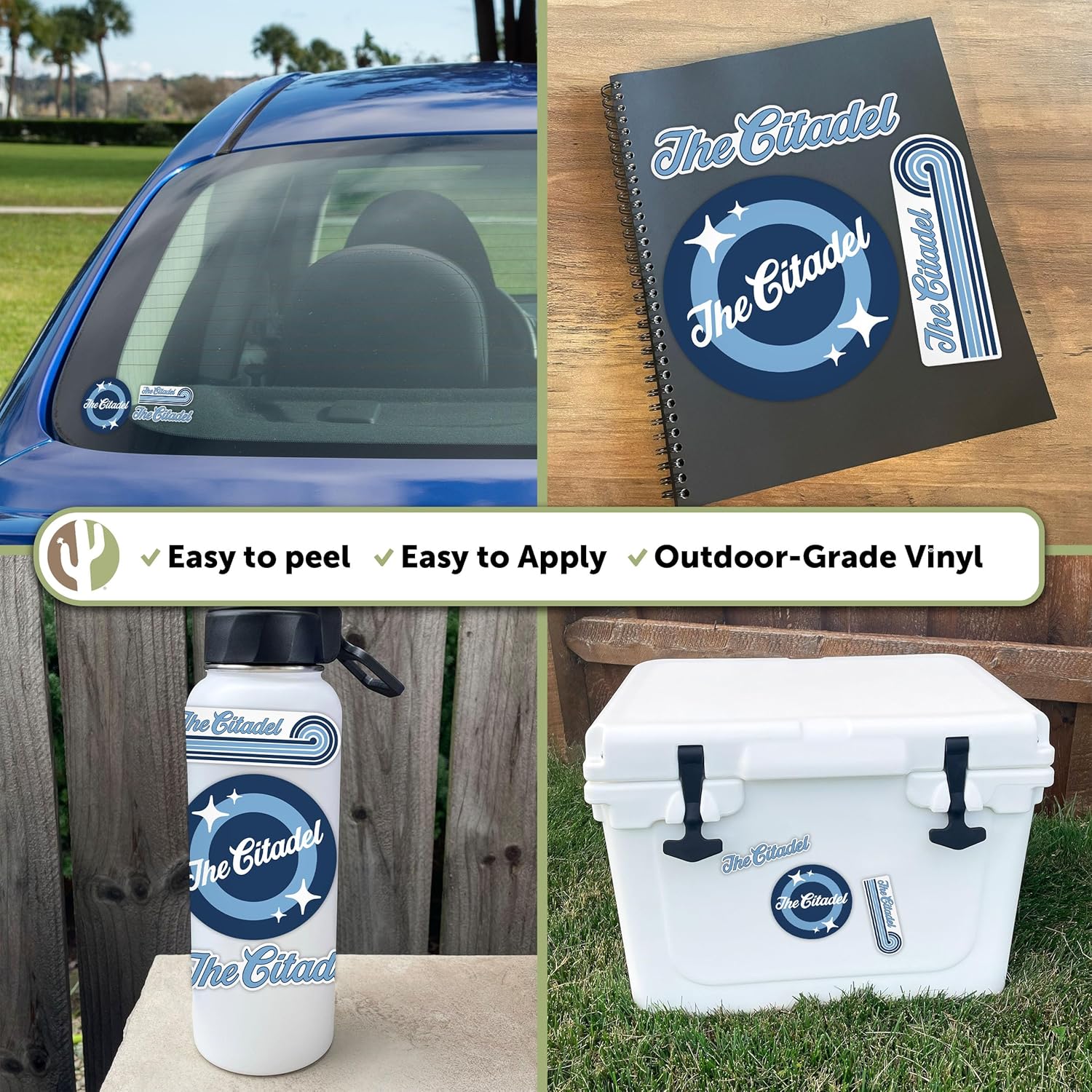 Desert Cactus The Citadel Stickers Military College of South Carolina Bulldogs Vinyl Decals Laptop Water Bottle Car Scrapbook Sheet (70s 4inch) - Image 5