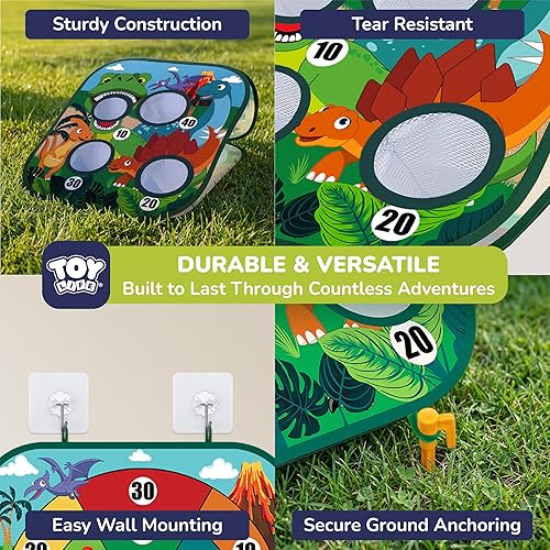 Miniatura 4 de TOY Life Juguetes al aire libre para niños de 4 a 8 años, lanzamiento de bolsas de frijoles, juegos de patio exterior para niños, Cornhole, juegos