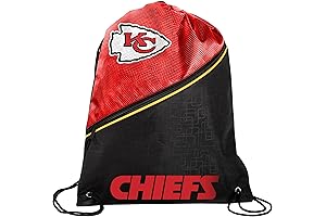 FOCO NFL High End Diagonal Zippered Drawstring Backpack Gym Bag (Kansas City Chiefs)