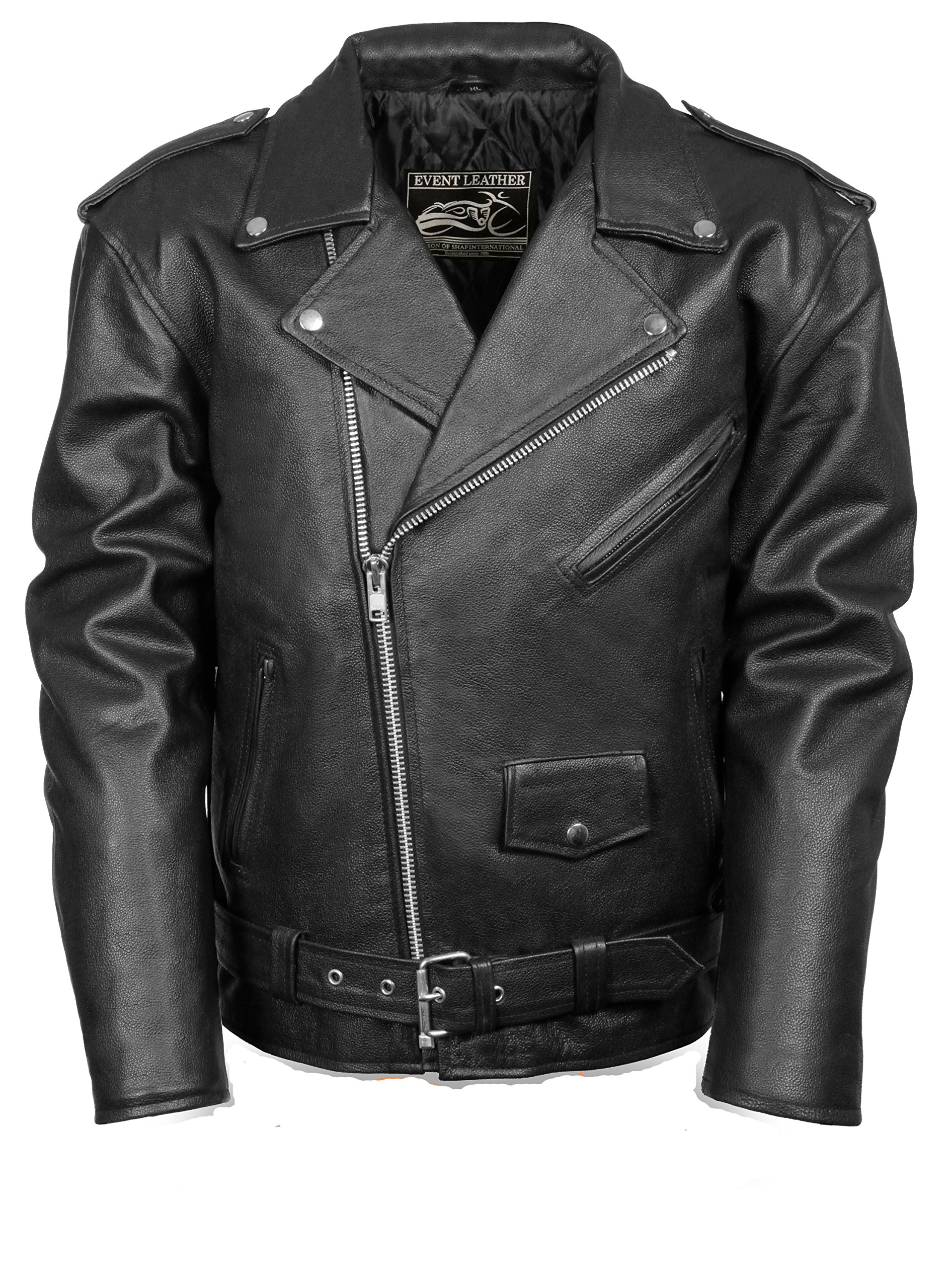 Milwaukee Leather- Mens Mens Basic Black Cowhide Leather Motorcycle Jacket (M)