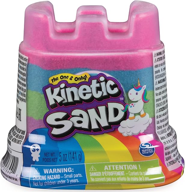 Kinetic Sand, Tęczowy zamek, kolorowy piasek kinetyczny z foremką, dla dzieci od 3 lat