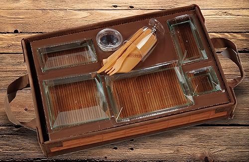 Miniatura 4 de PacknWood -210KLAR6565 -Plato cuadrado transparente desechable transparente para aperitivos- Platos de ensalada cuadrados transparentes-Plato verde